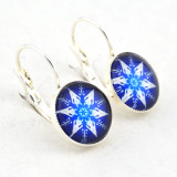 Blue Frost 12mm Prongless Earrings in Shiny Silver