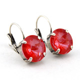 Antique Silver | Poppy Red Ignite | 12mm Drop Earrings