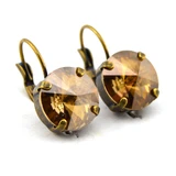 Antique Brass | Bronze | 12mm Crystal Earrings