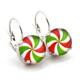 Rhodium | Christmas Candy | 12mm Crystal Drop Earrings