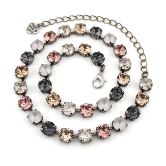Antique Silver - Cosmopolitan - 8mm Crystal Necklace