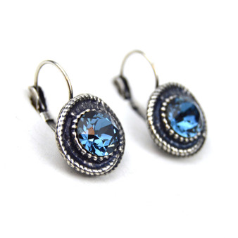 Denim Blue Wave Earrings