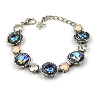 Bashful Blues Wave Metal Element Bracelet in Antique Silver