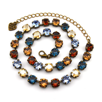 Antique Brass | Autumn Blues | 8.5mm Crystal Jewelry Antique Brass | Autumn Blues | 8.5mm Crystal Jewelry