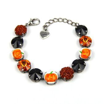 Antique Silver | Great Pumpkin | 12mm Crystal Bracelet