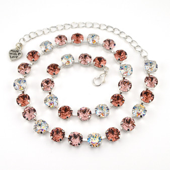 Shiny Silver | Blush Rose | 8.5mm Crystal Jewelry