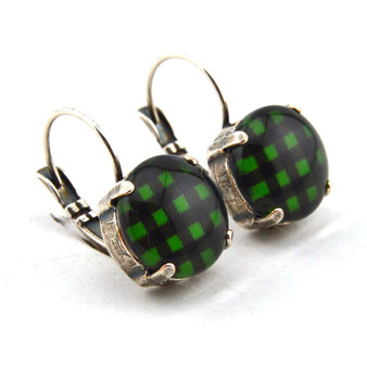 Green Plaid in Antique Silver