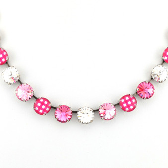 Pink Plaid in Antique Silver