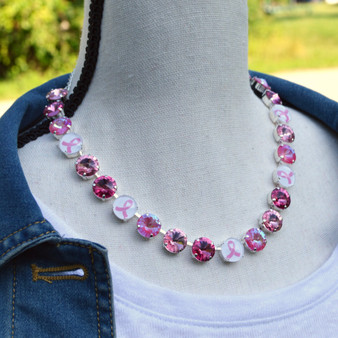 Shiny Silver | The Power of Pink | 3/4 Length | 12mm Necklace