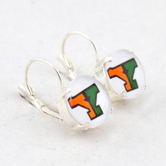 Yough Cougars Drop Earrings in Shiny Silver