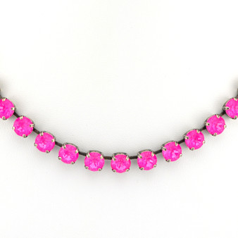 Electric Pink Ignite Necklace in Antique Silver