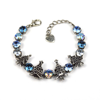 Winter Blues Christmas Tree Bracelet