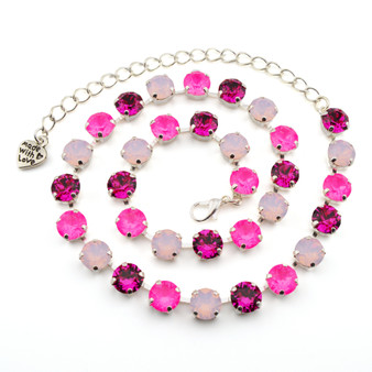 Shiny Silver | Hot Pink | 8.5mm Crystal Jewelry