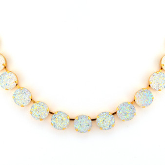 Iridescent Druzy 12mm Crystal Necklace in Gold