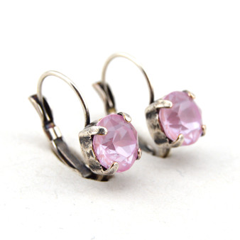 Soft Rose Ignite 8mm Earrings in Antique Silver