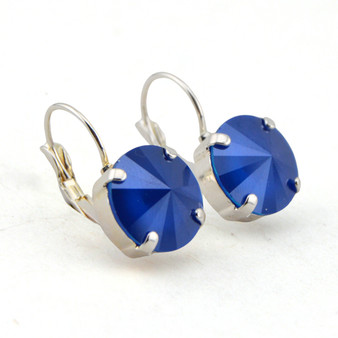 Royal Blue 12mm Crystal Earrings