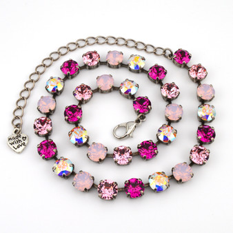Pretty in Pink | Antique Silver | 8.5mm Crystal Jewelry