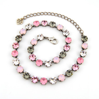 Antique Silver | Smoky Pink | 8.5mm Crystal Jewelry