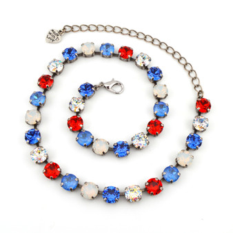 Libertini | Antique Silver | 8.5mm Crystal Jewelry Necklace