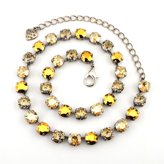 Antique Silver | Golden Glow | 8.5mm Crystal Jewelry