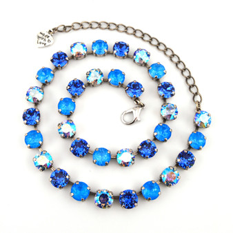 Antique Silver | Electric Sapphire | 8.5mm Crystal Jewelry Antique Silver | Electric Sapphire | 8.5mm Crystal Jewelry