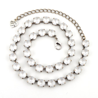 Antique Silver | Electric White Ignite | 8.5mm Crystal Jewelry