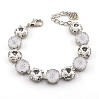 Rhodium | Fallen Snow | 12mm Jewelry Bracelet