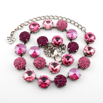 Antique Silver | Pink Passion | 12mm Crystal Jewelry