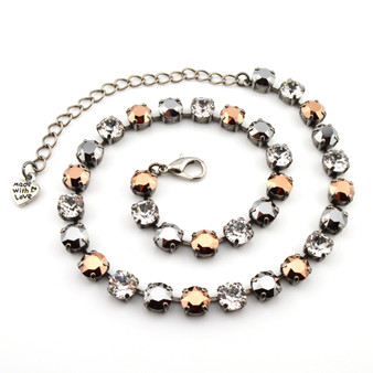 Antique Silver | Chrome Rose | 8.5mm Crystal Jewelry