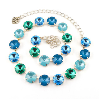 Shiny Silver | Laguna Luxe | 3/4 Length | 12mm Crystal Necklace