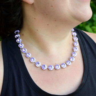 Rhodium | Violet | 12mm 3/4 Length Necklace
