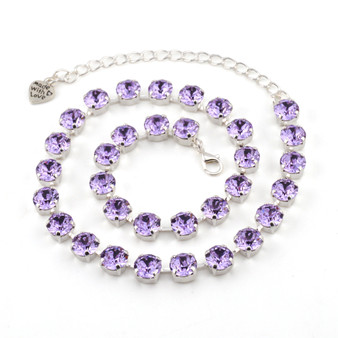 Shiny Silver | Violet | 8.5mm Crystal Jewelry