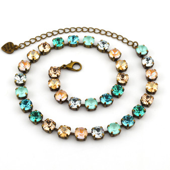 Antique Brass | Seafoam Shimmer | 8.5mm Crystal Jewelry