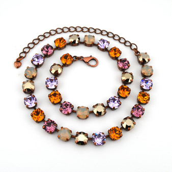 Antique Copper | Autumn Violets | 8.5mm Crystal Jewelry