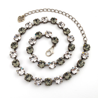 Antique Silver | Black Diamond | 8.5mm Crystal Jewelry