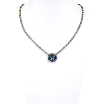 Denim Blue Wavy Pendant Necklace