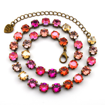 Antique Brass | Coral Glam | 8.5mm Crystal Jewelry