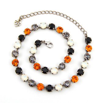 Antique Silver | Happy Halloween | 8.5mm Crystal Jewelry