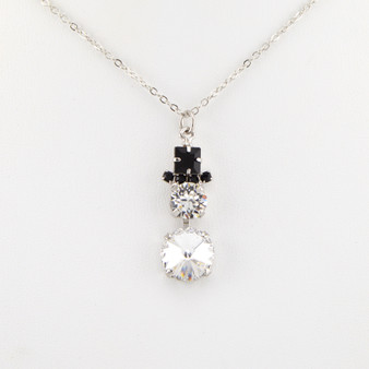 Crystal Snowman Pendant Necklace