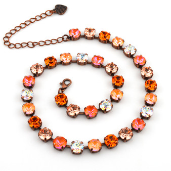 Antique Copper | Orange Glow | 8.5mm Crystal Jewelry