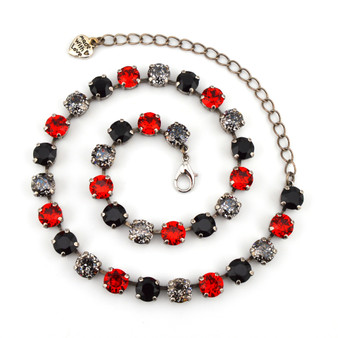Antique Silver | Cardinal Sparkle | 8.5mm Crystal Jewelry Necklace