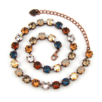 Antique Copper | Coffee House Blues | 8.5mm Crystal Jewelry