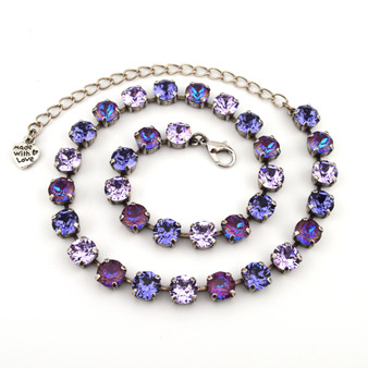 Antique Silver | Purple Haze | 8.5mm Crystal Necklace