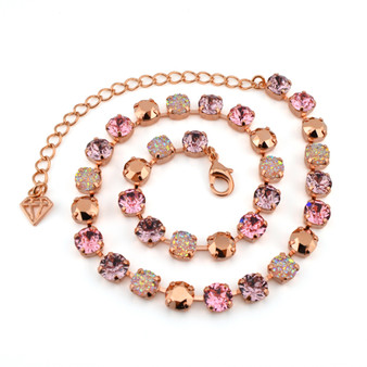 Rose Gold Bliss 8mm Austrian Crystal Jewelry Necklace in Rose Gold