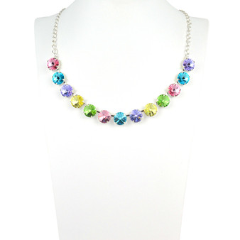Spring Bling 1/2 Length Necklace in Shiny Silver
