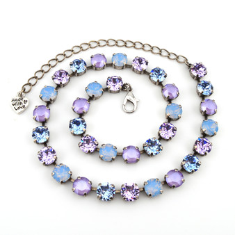 Antique Silver | Calm & Cool | 8.5mm Crystal Jewelry Necklace