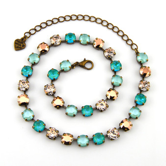 Antique Brass | Retro Mint | 8.5mm Crystal Jewelry