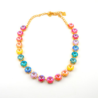 RAINBOW DELITE | GOLD | 3QTR LENGTH | 12MM CRYSTAL NECKLACE