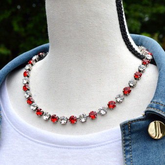 Antique Silver | American Sweetheart | 8.5mm Crystal Necklace