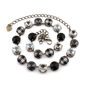White Plaid 3/4 Length in Antique Silver